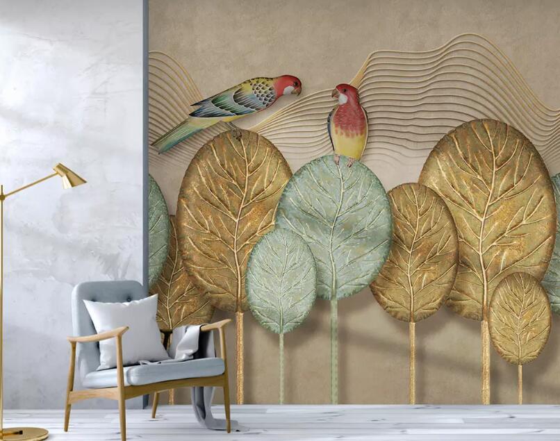 3D Relief Parrot WG899 Wall Murals