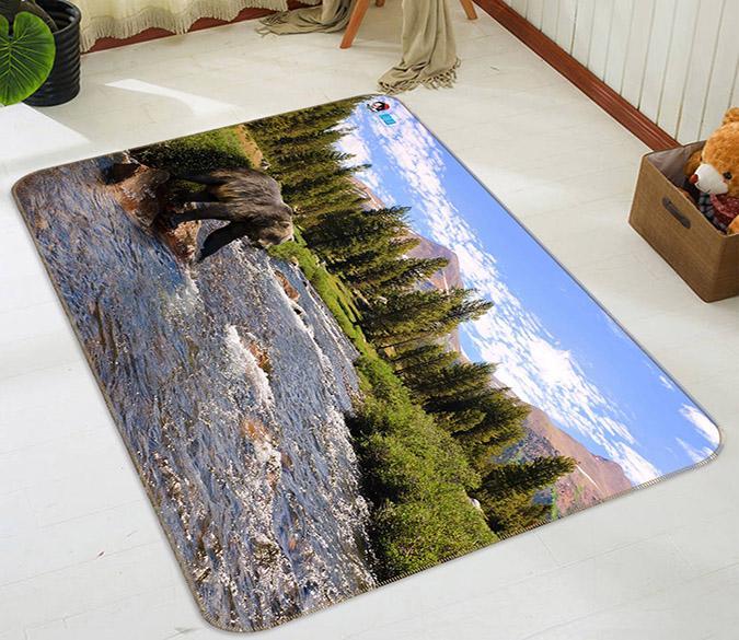 3D Bear River 545 Non Slip Rug Mat Mat AJ Creativity Home 