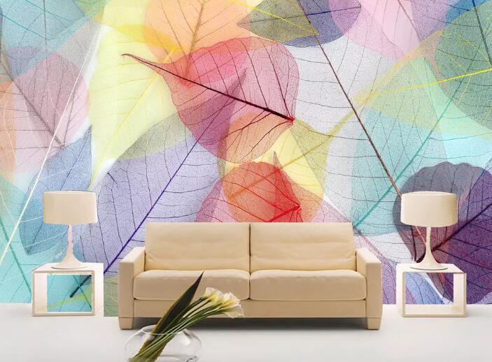 3D Colored Leaves 276 Wall Murals Wallpaper AJ Wallpaper 2 