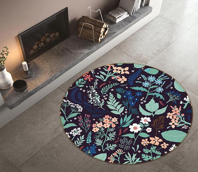 3d Round Flower Carpet, Carpet Mat Rug Flowers