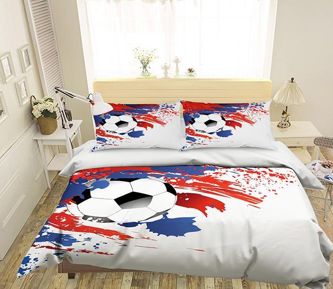 3D Football Red Ink 141 Bed Pillowcases Quilt Wallpaper AJ Wallpaper 