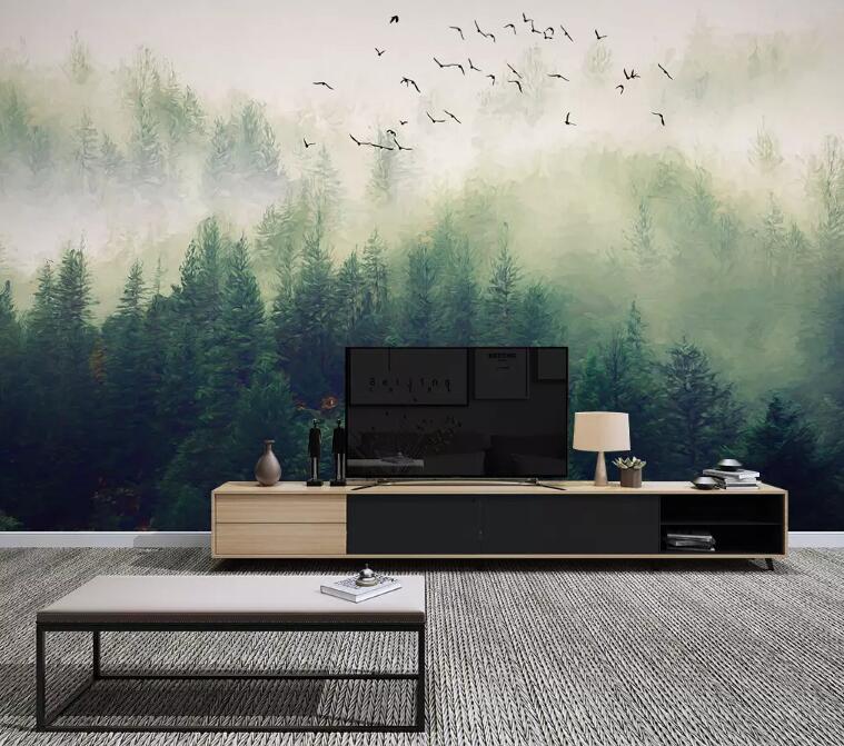 3D Foggy Forest WG90 Wall Murals Wallpaper AJ Wallpaper 2 