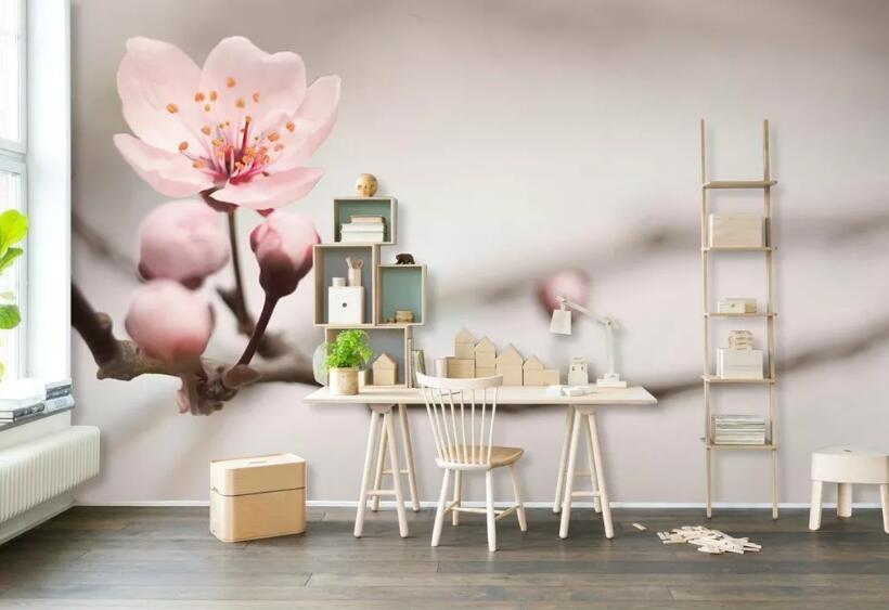 3D Pink Peach WG38 Wall Murals Wallpaper AJ Wallpaper 2 