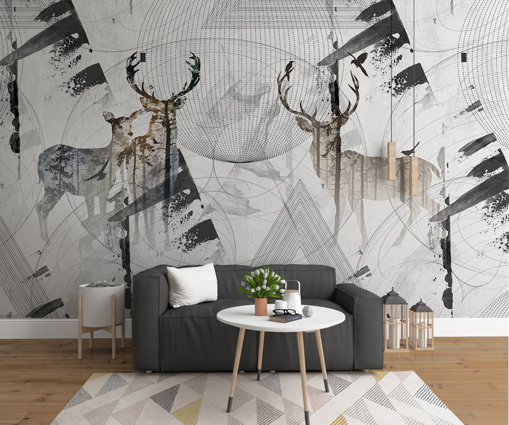 3D Pattern Deer WG114 Wall Murals