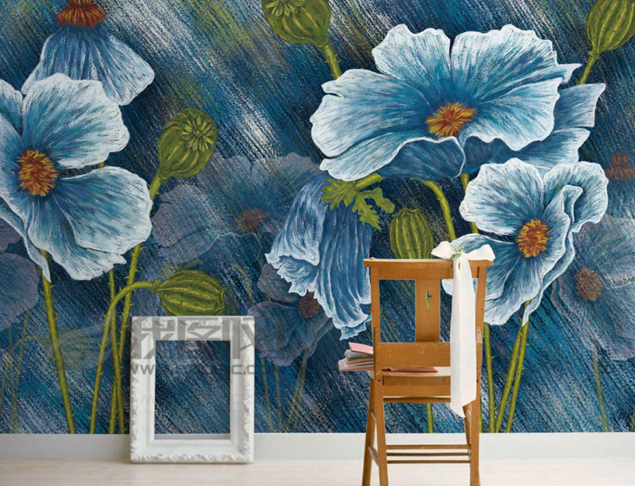 3D Painted Flower WG288 Wall Murals