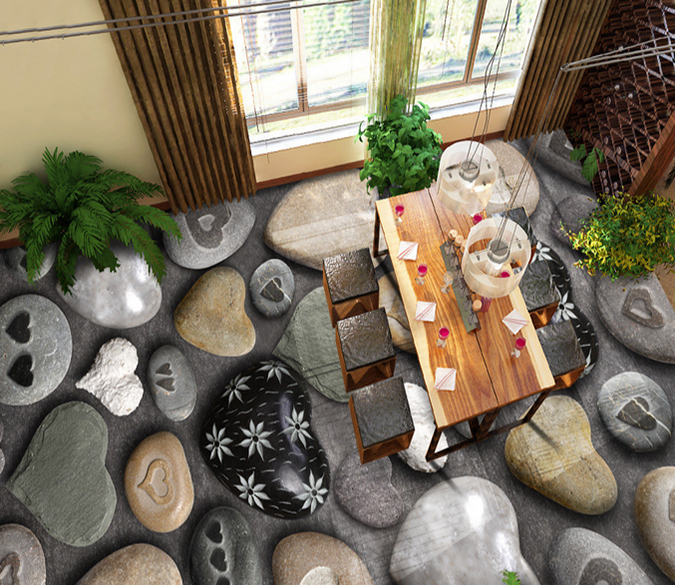 3D Heart Shaped Stone 028 Floor Mural Wallpaper AJ Wallpaper 2 