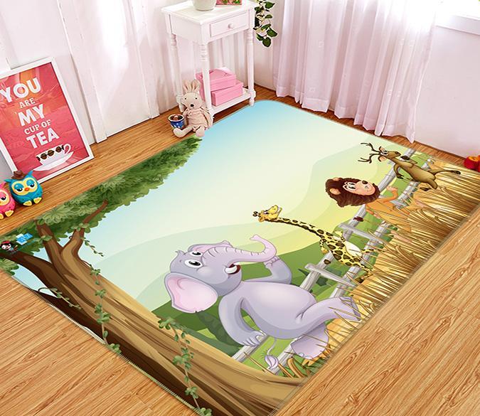 3D Cartoon Running 494 Non Slip Rug Mat Mat AJ Creativity Home 