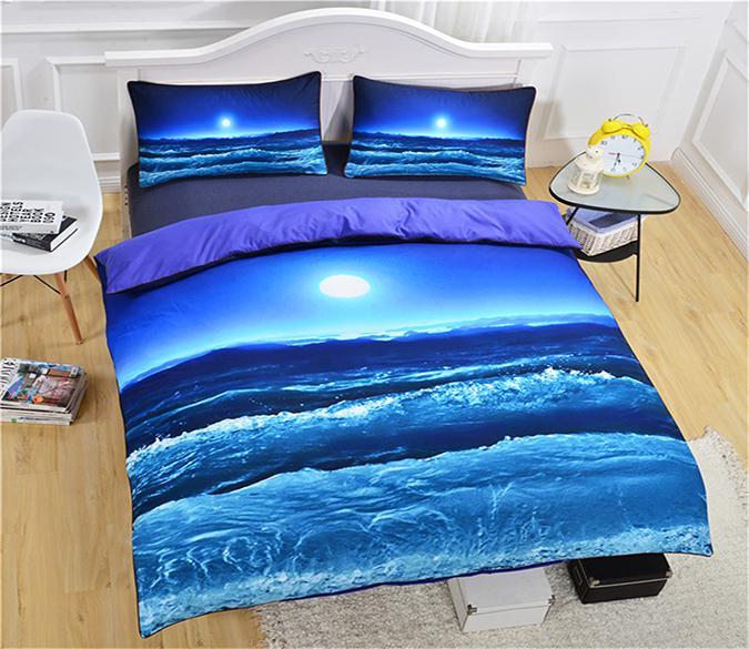 3D Deep Sea Moon 106 Bed Pillowcases Quilt Wallpaper AJ Wallpaper 