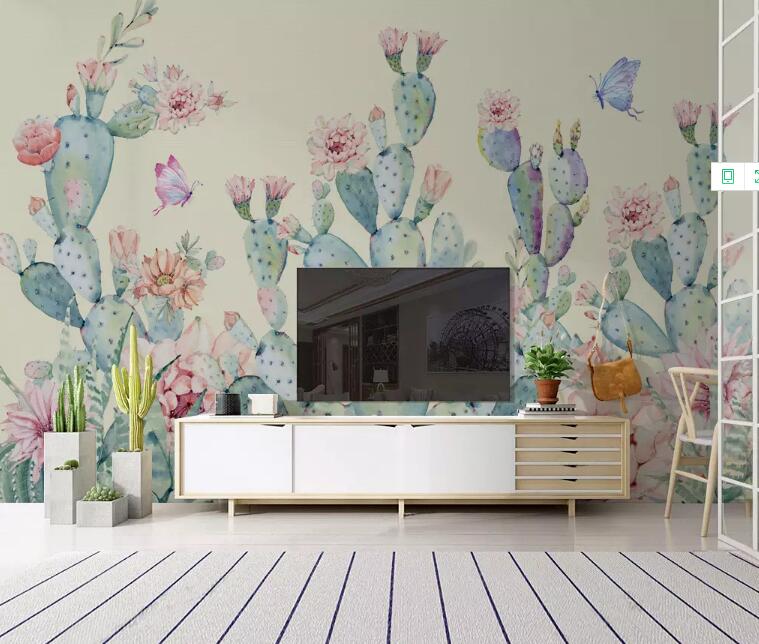 3D Cactus Flower WG759 Wall Murals