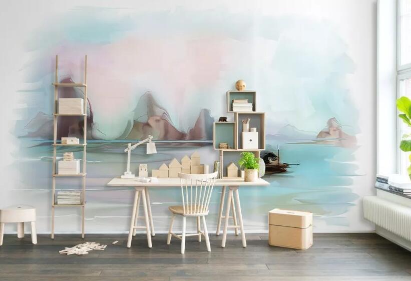 3D Boat Lake WG573 Wall Murals