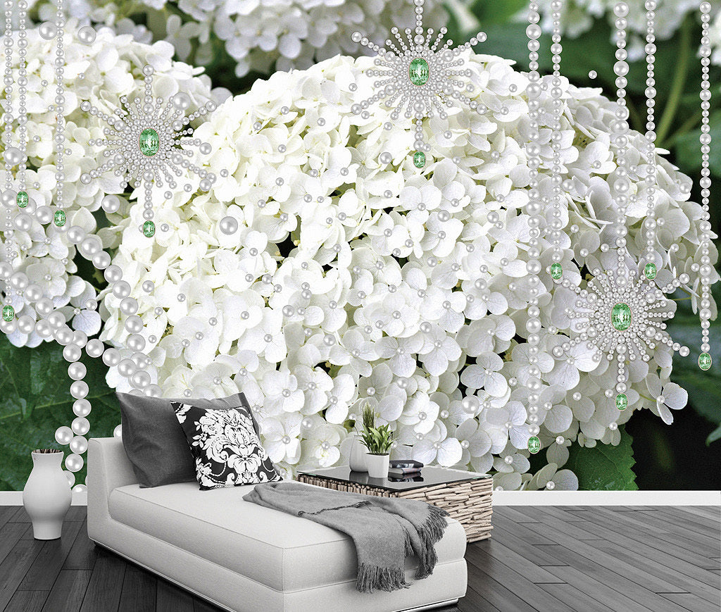 3D Pearl Flower WG215 Wall Murals