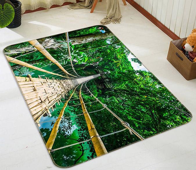 3D Wooden Bridge 518 Non Slip Rug Mat Mat AJ Creativity Home 