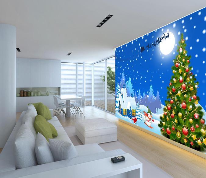 3D Christmas Tree Skiing 043 Wallpaper AJ Wallpaper 