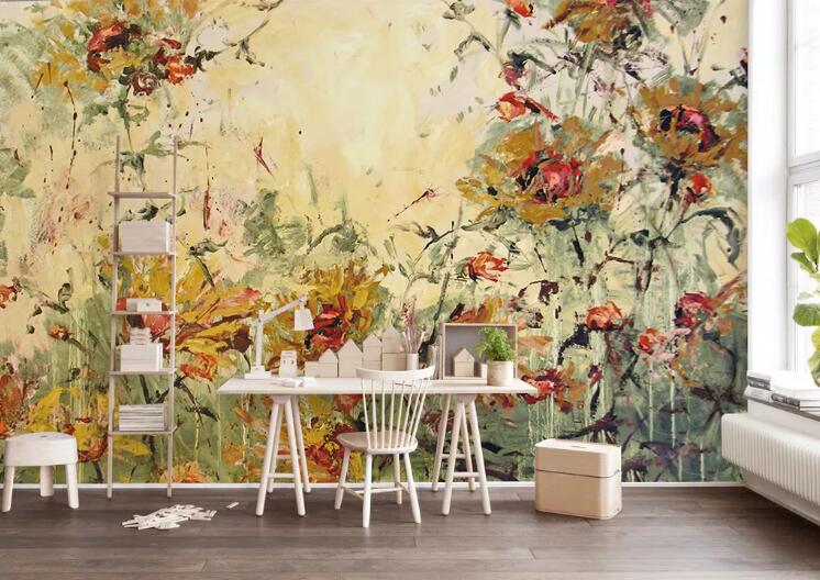 3D Colored Flowers 291 Wall Murals Wallpaper AJ Wallpaper 2 