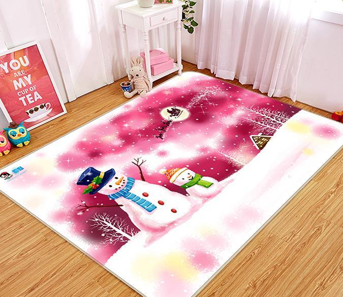 3D Moon Snowman 554 Non Slip Rug Mat Mat AJ Creativity Home 