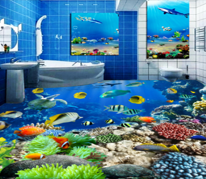 3D Sea World 394 Floor Mural Wallpaper AJ Wallpaper 2 