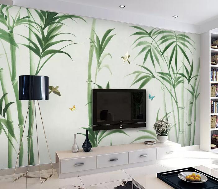 3D Green Bamboo WG917 Wall Murals