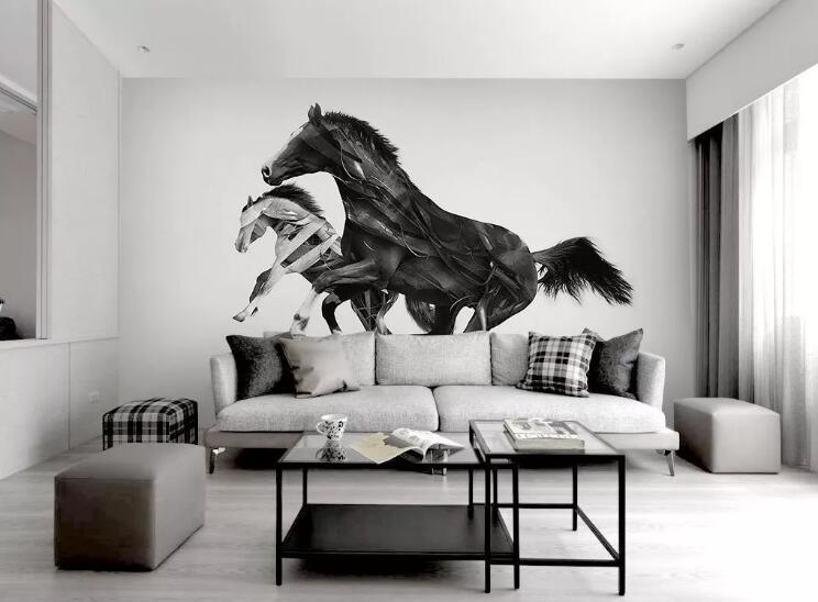 3D Black Horse WG67 Wall Murals Wallpaper AJ Wallpaper 2 