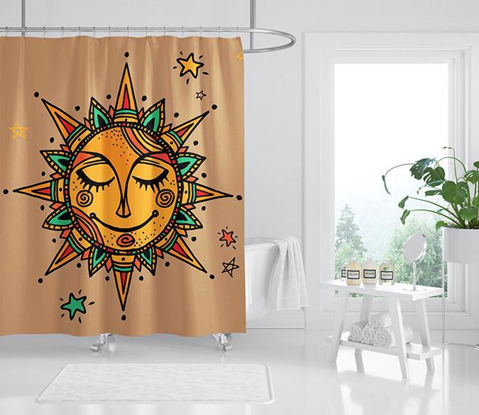 3D Round Face Painting 094 Shower Curtain 3D Shower Curtain AJ Creativity Home 