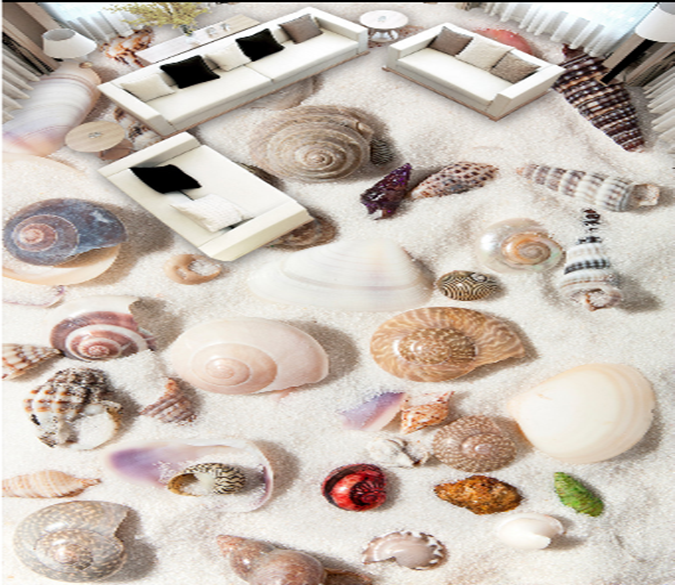 3D Sea Sand Shells 001 Floor Mural Wallpaper AJ Wallpaper 2 