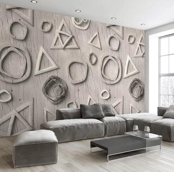 3D Sculpted Geometry WC091 Wall Murals