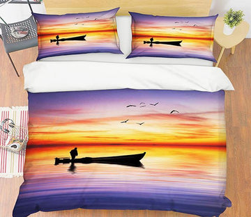 3D Dusk Ferry 182 Bed Pillowcases Quilt Wallpaper AJ Wallpaper 