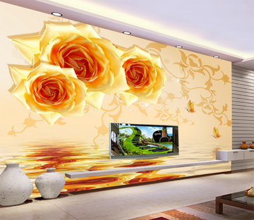 3D Reflection Rose 180 Wallpaper AJ Wallpaper 