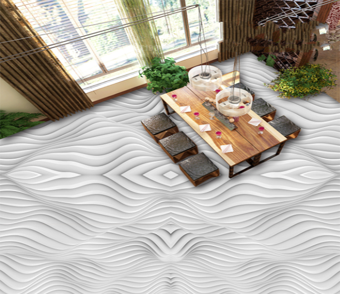 3D Wave Line 007 Floor Mural Wallpaper AJ Wallpaper 2 