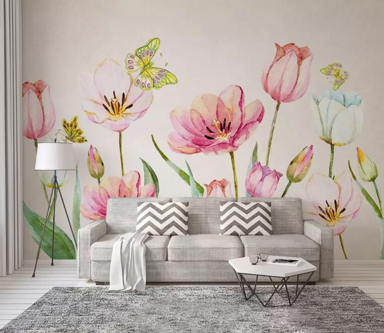 3D Butterfly Flower WG1063 Wall Murals