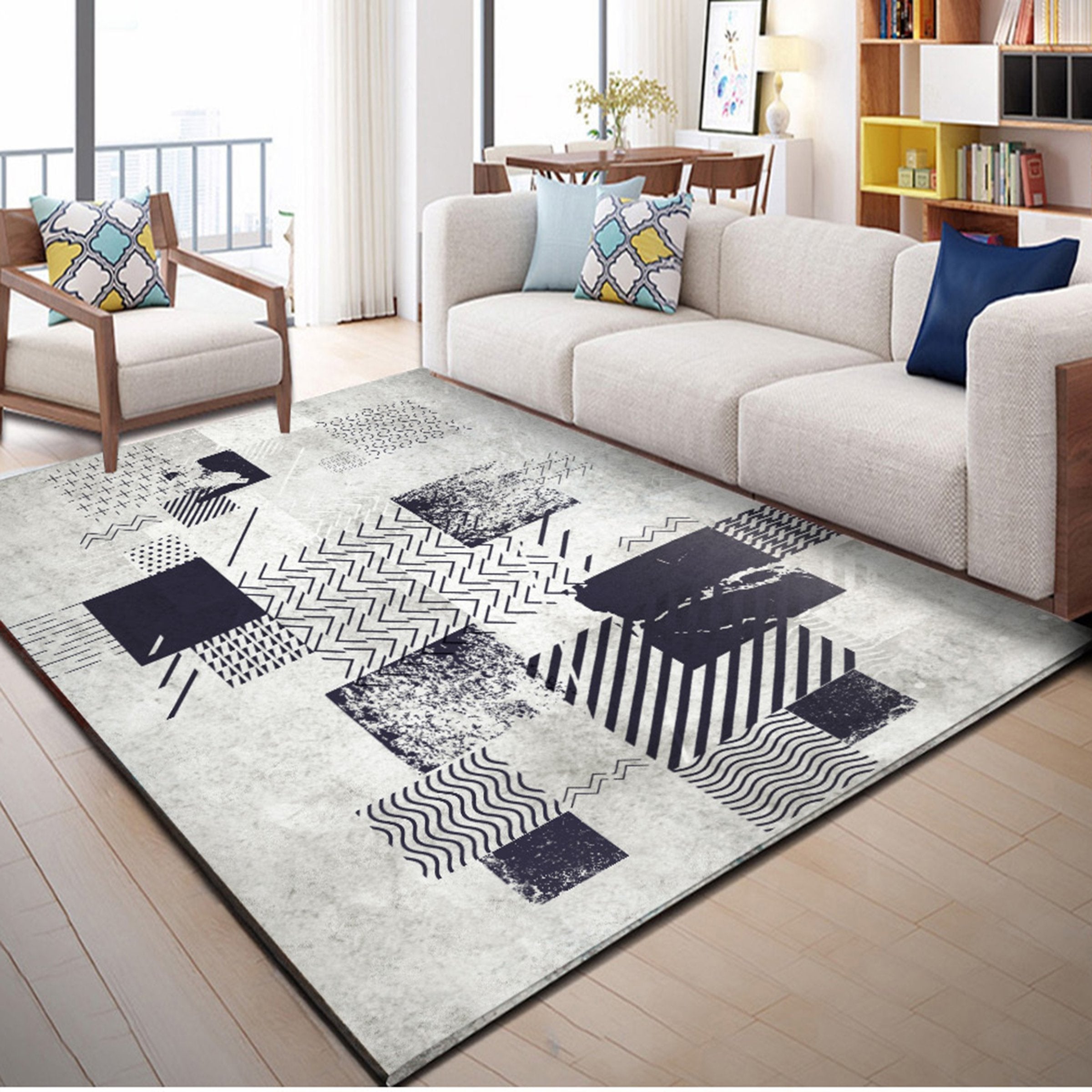 3D Black Lines WG233 Non Slip Rug Mat Mat AJ Creativity Home 