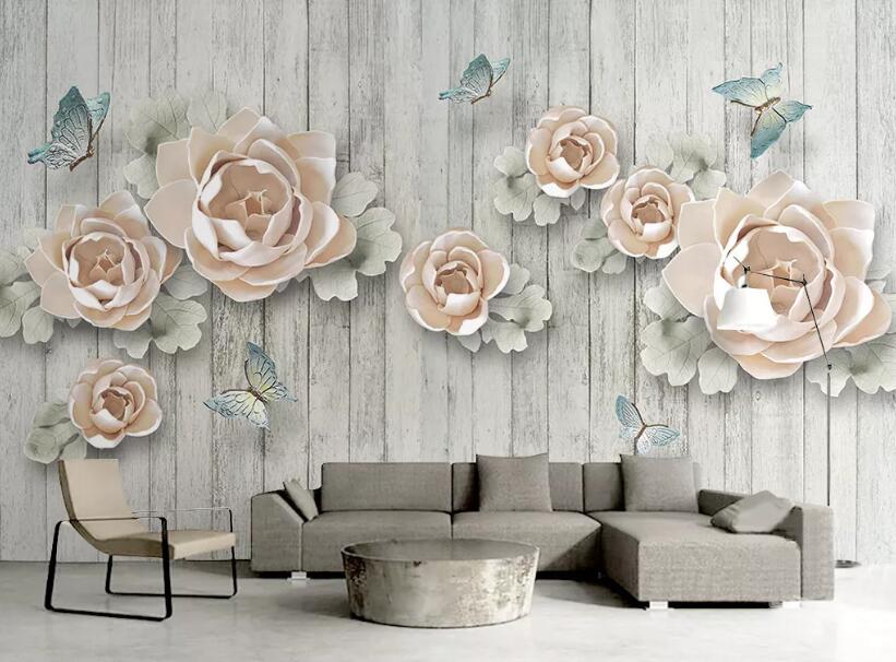 3D Butterfly Flower WG704 Wall Murals