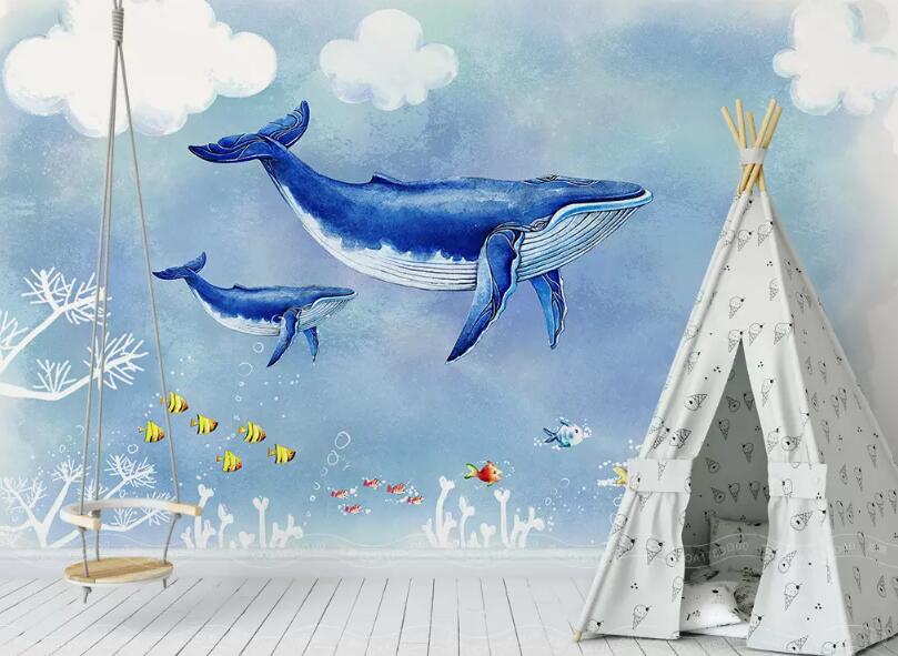 3D Blue Whale WG10 Wall Murals Wallpaper AJ Wallpaper 2 