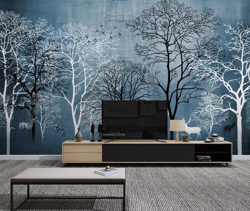 3D Deer Forest WG08 Wall Murals Wallpaper AJ Wallpaper 2 