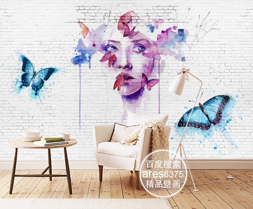 3D Butterfly Girl 193 Wall Murals Wallpaper AJ Wallpaper 2 