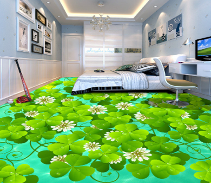 3D Clover Blossom 362 Floor Mural Wallpaper AJ Wallpaper 2 