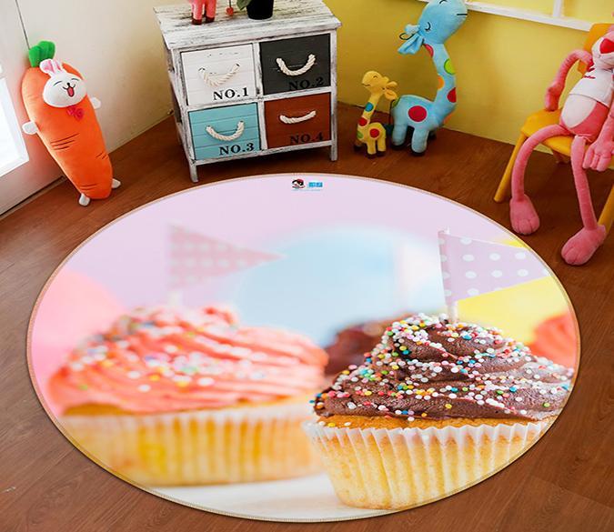 3D Small Cake 117 Round Non Slip Rug Mat Mat AJ Creativity Home 