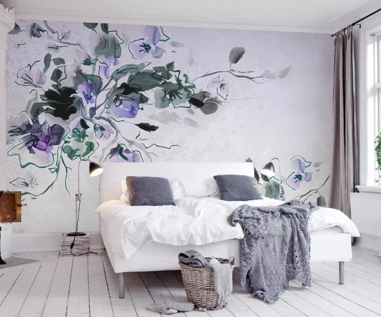 3D Ink Flower WG561 Wall Murals