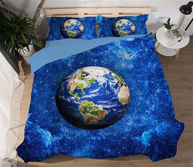 3D Dark Blue Earth 103 Bed Pillowcases Quilt Wallpaper AJ Wallpaper 