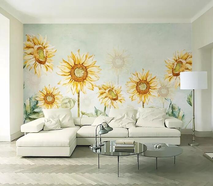 3D Drawing Sunflower WG511 Wall Murals