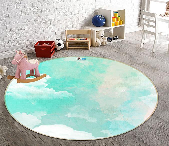 3D Graffiti Cloud 204 Round Non Slip Rug Mat Mat AJ Creativity Home 