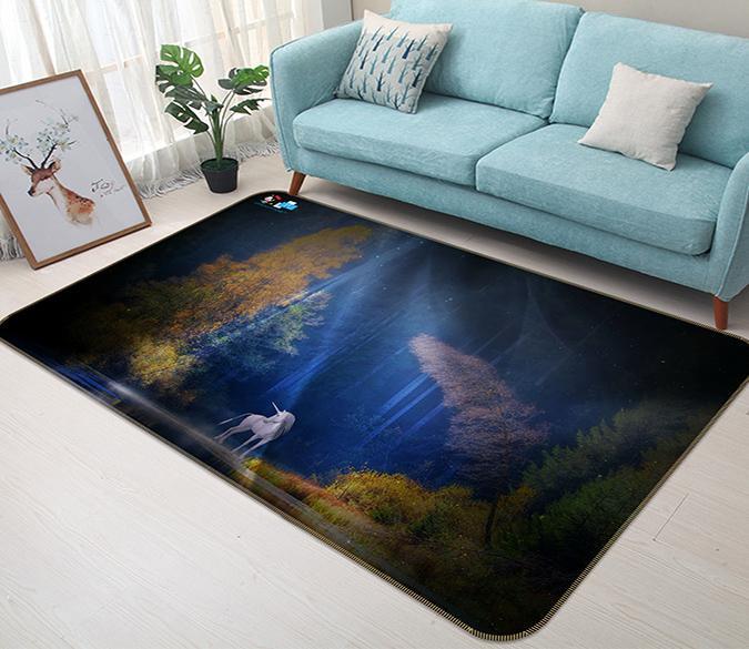 3D Moonlight Unicorn 309 Non Slip Rug Mat Mat AJ Creativity Home 