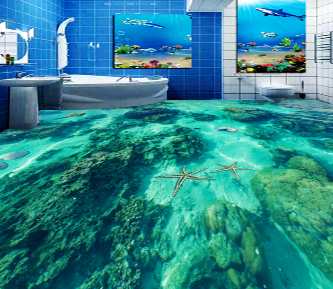 3D Green River 081 Floor Mural Wallpaper AJ Wallpaper 2 