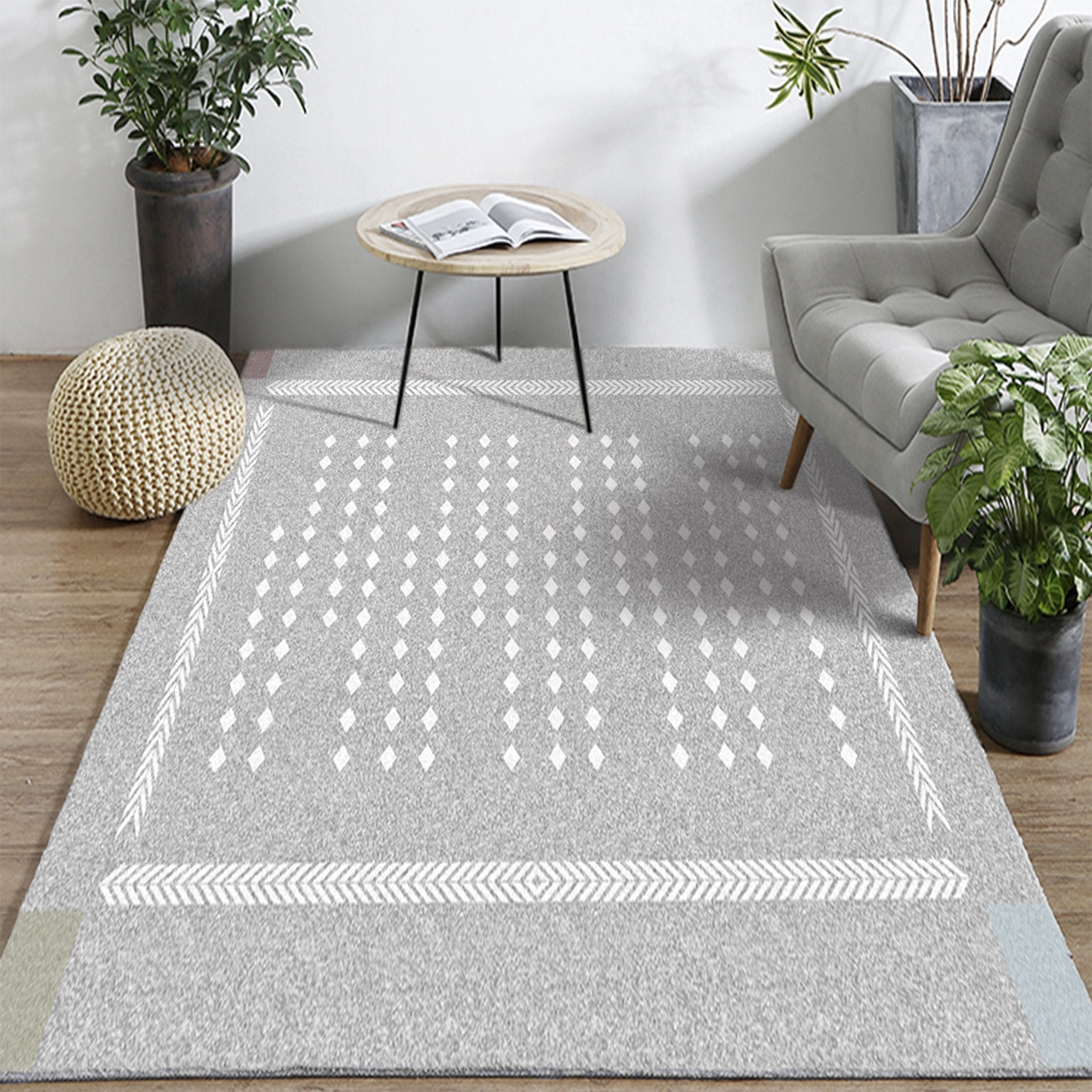 3D White Diamond WG081 Non Slip Rug Mat Mat AJ Creativity Home 