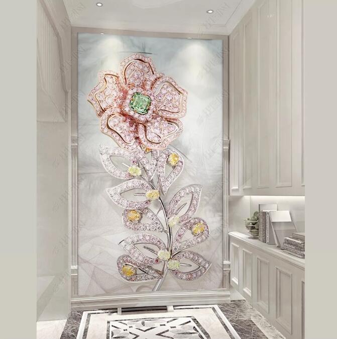 3D Diamond Petals WG25 Wall Murals Wallpaper AJ Wallpaper 