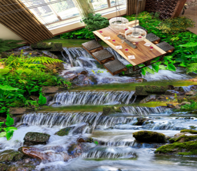 3D Small River 268 Floor Mural Wallpaper AJ Wallpaper 2 