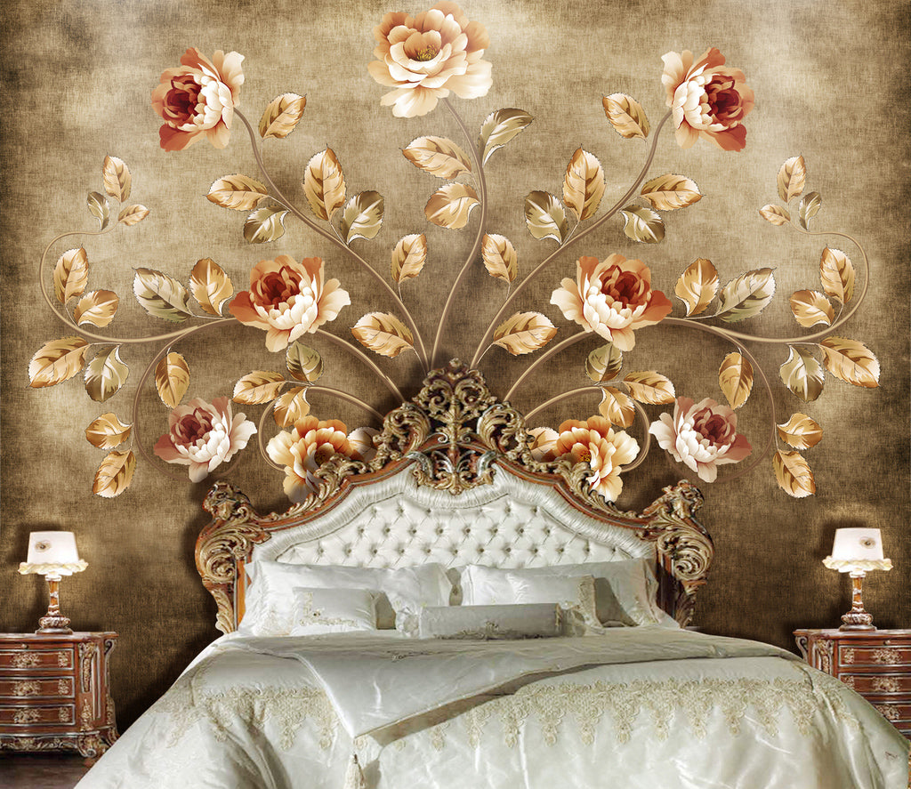 3D Orange Flower WG014 Wall Murals