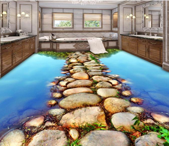 3D Stone Path 353 Floor Mural Wallpaper AJ Wallpaper 2 