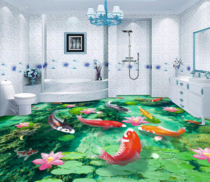 3D Big Goldfish 266 Floor Mural Wallpaper AJ Wallpaper 2 