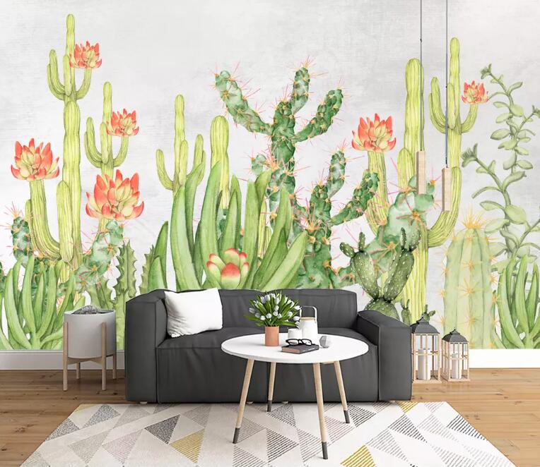 3D Plant Cactus WG1092 Wall Murals