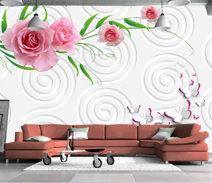 3D Flower Circle Line 238 Wallpaper AJ Wallpaper 